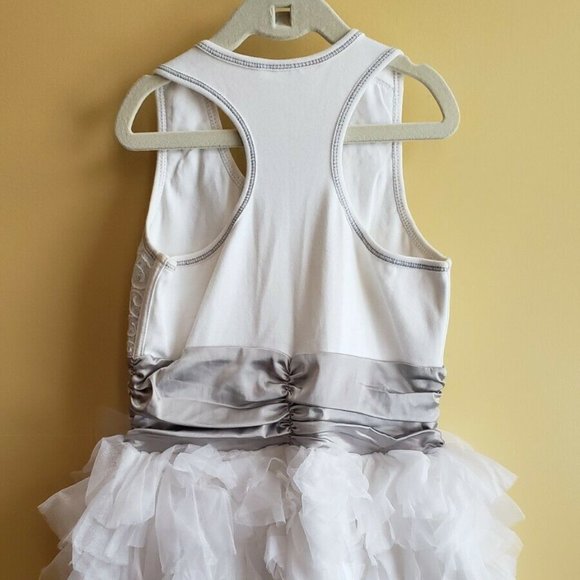 OOH LA LA COUTURE TULLE DRESS - WHITE GRAY SIZE 10 - Picture 3 of 5